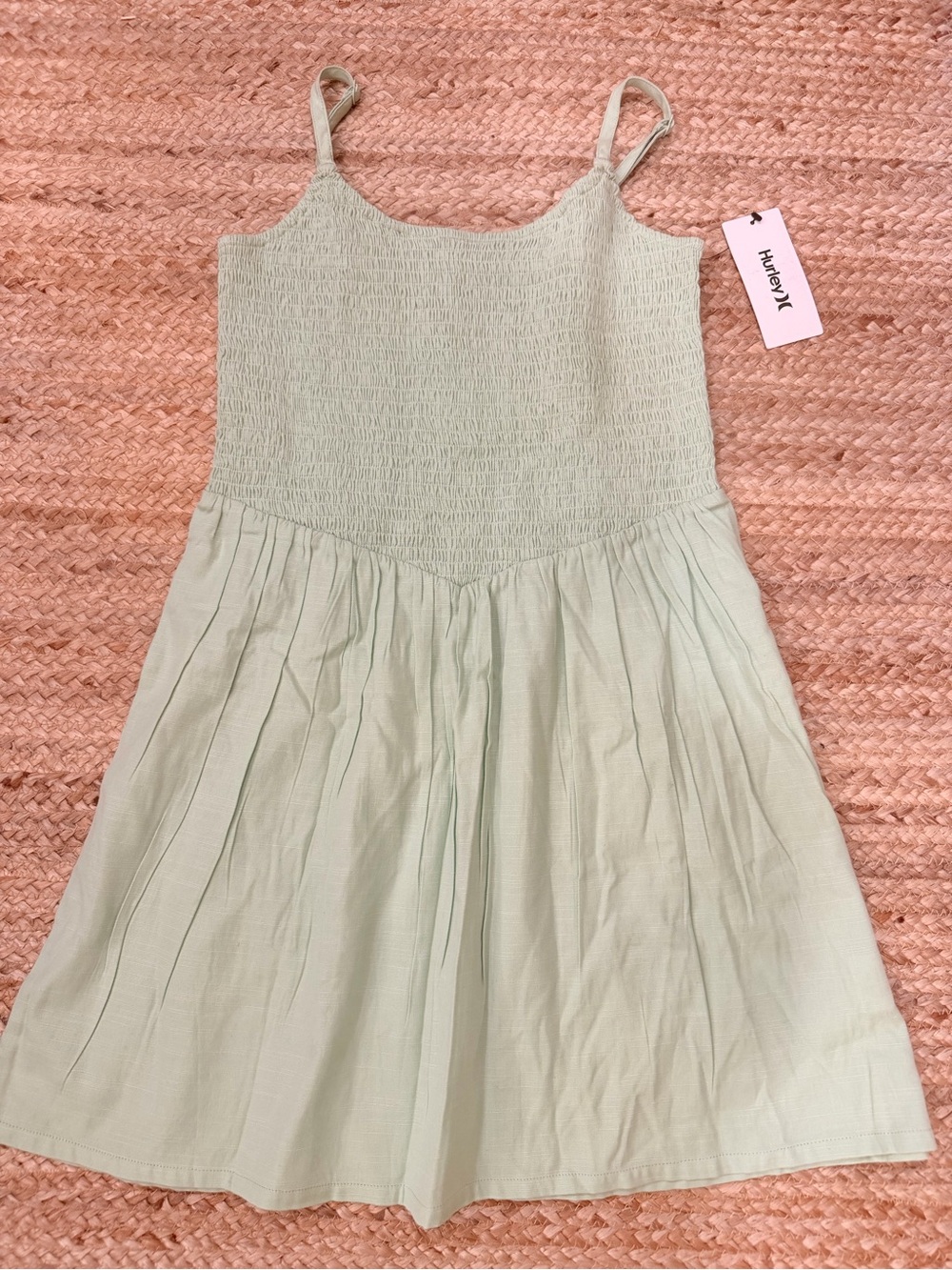 Hurley Girls Mint Green Smocked Tank Dress